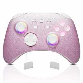img 4 attached to Mytrix Pro Controller For Nintendo Switch/OLED/Lite Steam Deck With Turbo, Motion, Vibration, Wake-Up And RGB Lighting - Gradient Pink Wireless Gaming Genshin Impact