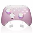 mytrix pro controller for nintendo switch/oled/lite steam deck with turbo, motion, vibration, wake-up and rgb lighting - gradient pink wireless gaming genshin impact logo