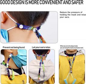 img 2 attached to Secure And Convenient Kids Face Mask Lanyard With Safety Clasp - Black