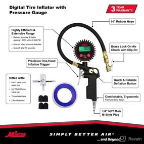 img 1 attached to 🔧 Milton 507KIT Digital Tire Inflator with Pressure Gauge, 14” Rubber Air Hose – 250 PSI, Brass Lock-on Clip Air Chuck and Compressor Accessories for Improved SEO