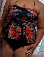 img 1 attached to Floral Print Tummy Control Tankini Set: ADOME Women'S Swimwear With Ruffle Halter In XS-3XL review by George Halbohm