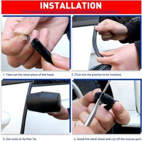 img 1 attached to 🚗 16FT Car Door Edge Guards - U Shape Rubber Seal Protector Trim for Enhanced Door Edge Protection, Black - Fits Most Car Models