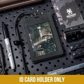 img 3 attached to Держатель идентификационных карт OneTigris Tactical: органайзер для значков, ключей и кредитных карт с петлевыми накладками и подвеской на шею.