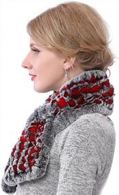 img 2 attached to Stay Cozy In Style: Valpeak Winter Fur Scarves For Women - Soft & Warm Rabbit Knitted Fluffiness