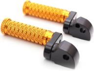 mc motoparts pole gold cnc 25 mm extension rear passenger foot pegs compatible with mt-09 tracer 2015-2017 logo