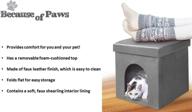 because paws collapsible ottoman cushion logo