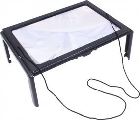 img 4 attached to NIUPIKA 3X Magnifier With 4 LED Lights, Hands Free Full Page Rectangular Reading Magnifying Glass - Flip Out Legs Stand Over Document