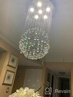 img 1 attached to Saint Mossi Chandelier Modern K9 Crystal Raindrop Chandelier Lighting Flush Mount LED Ceiling Light Fixture Pendant Lamp For Dining Room Bathroom Bedroom Livingroom 6 GU10 LED Bulbs Required H32 X D18 review by Eric Beck