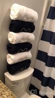 img 1 attached to Wall Mounted 6-Compartment Metal Wine Rack Towel Shelf Holder - Perfect For Bathroom Hand Towels & Washcloths Storage - White review by Matthew Flores