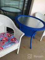 img 1 attached to Coral Pink Roma All-Weather Resin Wicker Bistro Table Patio Furniture - BrylaneHome review by Jill Jones