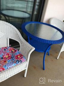 img 5 attached to Coral Pink Roma All-Weather Resin Wicker Bistro Table Patio Furniture - BrylaneHome