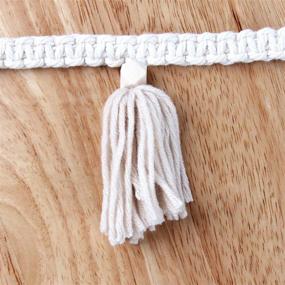 img 1 attached to 2-Pack Macrame Woven Tassel Garland Basket Wall Hangings For Boho Home Decor - Ivory