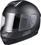🏍️ ahr full face motorcycle helmet lightweight street bike helmet touring racing run-f3 - dot approved, matte black, size xx-large logo