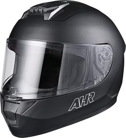 img 4 attached to 🏍️ AHR Full Face Motorcycle Helmet Lightweight Street Bike Helmet Touring Racing RUN-F3 - DOT Approved, Matte Black, Size XX-Large