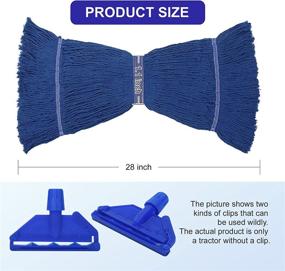 img 1 attached to 🧹 Pack of 3 Blue Cotton String Mop Head Replacements – Compatible with Jaw Clamp, Ideal for Cleaning Floors and Commercial Use – Wet Mop Head Replacement