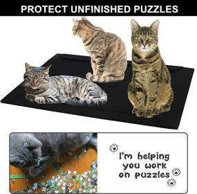 img 2 attached to Lovinouse 1000 Pieces Jigsaw Puzzle Board With 2 Sorting Tray, Portable Puzzles Storage Case Saver, Non-Slip Surface