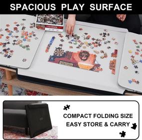 img 1 attached to Lovinouse 1000 Pieces Jigsaw Puzzle Board With 2 Sorting Tray, Portable Puzzles Storage Case Saver, Non-Slip Surface