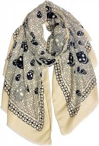 img 4 attached to Cool And Chic: GERINLY Skull Scarfs For Women - Perfect Halloween Accessory!