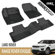 premium all-weather floor mat set for land rover range rover evoque - 3d maxpider l1lr01801509 in kagu rubber (black/grey) logo