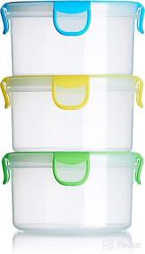 img 4 attached to 🥗 Snap Fresh 3 Pack of 1 Liter Salad Containers: Airtight, BPA-Free, Locking Lids. Ideal for Lunch, Food Storage, Snacks, and Travel!