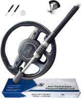 enhanced security: steering wheel lock with keyless password system - heavy duty anti-theft 🔒 device for vehicles, car, truck, van, suv - universal fit, retractable lock mechanism, emergency hammer logo