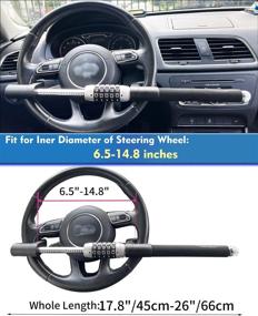 img 1 attached to Enhanced Security: Steering Wheel Lock with Keyless Password System - Heavy Duty Anti-Theft 🔒 Device for Vehicles, Car, Truck, Van, SUV - Universal Fit, Retractable Lock Mechanism, Emergency Hammer