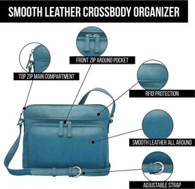 img 3 attached to 👜 Premium Genuine Leather Cross Organizer Wallet: Perfect Women's Handbags & Wallets - Crossbody Bags