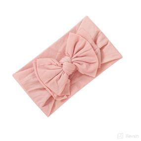 img 2 attached to 10-Pack Baby Nylon Headbands with Bow - Elastic Hairbands Turban Accessories for Newborns, Infants, Toddlers, and Kids (2019LXZA)