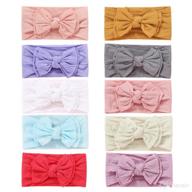 10-pack baby nylon headbands with bow - elastic hairbands turban accessories for newborns, infants, toddlers, and kids (2019lxza) logo