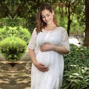 img 3 attached to Floral Lace Maternity Photography Dress For Baby Shower: SMDPPWDBB Props