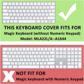 img 3 attached to Ультратонкий силиконовый защитный чехол ProElife для клавиатуры Apple IMac Magic Keyboard и Magic Keyboard 2, макет США (MLA22L / A-A1644, 2015 2016 г. выпуска) (без цифровой клавиатуры) (черный)