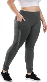 img 4 attached to Comfort And Functionality Combined: Uoohal High Waist Active Leggings For Plus Size Women With Pockets