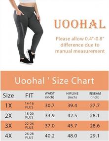 img 2 attached to Сочетание комфорта и функциональности: активные леггинсы Uoohal с высокой талией для женщин больших размеров с карманами