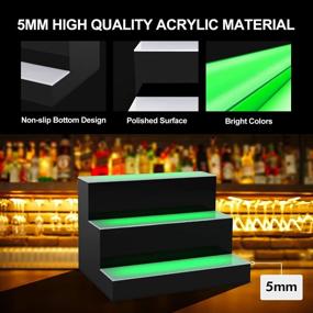 img 1 attached to 44-Key Remote Controlled 3 Step Lighted Liquor Bottle Display Shelf - 16 Inch 20 Color Illuminated Bar Bottle Shelf With Acrylic Lighting Shelves For Commercial And Home Bars.