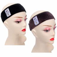 gex wig grip band 2 pack flexible velvet scarf head hair wig band adjustable band, color dark brown & black logo
