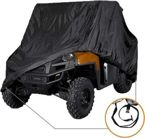 img 4 attached to 🚜 420D Heavy Duty Tear-Resistant Oxford Waterproof UTV Cover for Polaris, Suzuki, Kawasaki, Can Am Maverick, Arctic Cat, Textron - 2-3 Passenger