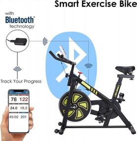 img 2 attached to EILISON Alpha Smart Exercise Bike - Indoor Cycling Stationary Bike With IPad Mount & Comfortable Seat Cushion (Black) - $100 Value Included