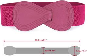 img 2 attached to Allegra Interlock 8 Shaped Leather Elastic Women's Accessories - Belts