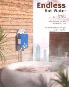 img 2 attached to Airthereal 6L 1.58GPM Outdoor Portable Propane Gas Tankless Water Heater, Instant Propane Water Heater, Overheating Protection, Use For Camping, RV And Pet Bath, Evenfall Series, Blue
