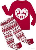 🎅 kids christmas pajamas: reindeer toddler clothes, 100% cotton sleepwear for girls logo