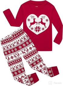 img 4 attached to 🎅 Kids Christmas Pajamas: Reindeer Toddler Clothes, 100% Cotton Sleepwear for Girls