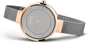 img 2 attached to ⌚ BERING Women's Solar Powered Watch, Stainless Steel Strap, Gray, Size 10 (Model: 14631-369)