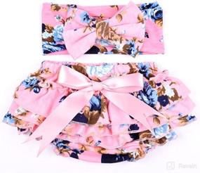 img 3 attached to 👶 QandSweet Baby Stretchy Bloomers: Stylish Summer Diaper Covers for Girls with Matching Headband