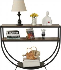 img 2 attached to YOLENY 48" 2-Tier Console Table Arc-Shaped Modern Sofa Table With Storage Shelves For Entryway, Living Room, Dining Room And Porch