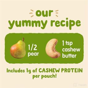 img 1 attached to 🍐 Happy Baby Organics Nutty Blends Organic Pears with Cashew Butter - Convenient 3 oz Pouch, Pack of 8