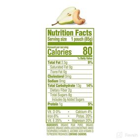 img 2 attached to 🍐 Happy Baby Organics Nutty Blends Organic Pears with Cashew Butter - Convenient 3 oz Pouch, Pack of 8