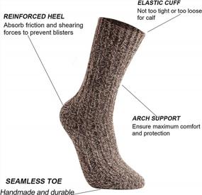 img 3 attached to Thick And Warm Merino Wool Hiking Socks By GLENMEARL: 3-Pack For Men And Women, Ideal For Winter Boots And Crews