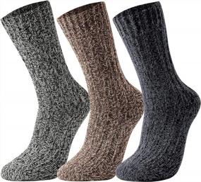 img 4 attached to Thick And Warm Merino Wool Hiking Socks By GLENMEARL: 3-Pack For Men And Women, Ideal For Winter Boots And Crews