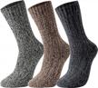 thick and warm merino wool hiking socks by glenmearl: 3-pack for men and women, ideal for winter boots and crews logo