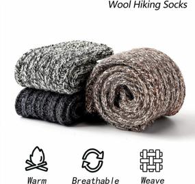 img 2 attached to Thick And Warm Merino Wool Hiking Socks By GLENMEARL: 3-Pack For Men And Women, Ideal For Winter Boots And Crews